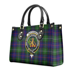 MacThomas Modern Tartan Crest Leather Handbag