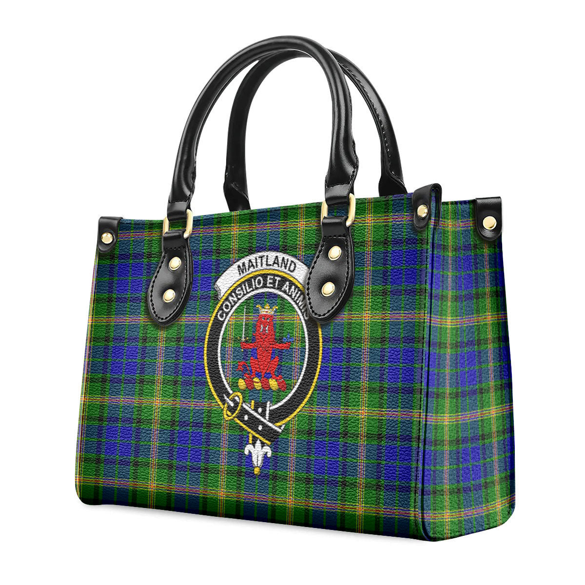 Maitland Tartan Crest Leather Handbag