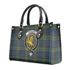 Nicolson Hunting Ancient Tartan Crest Leather Handbag