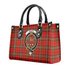 Scott Modern Tartan Crest Leather Handbag