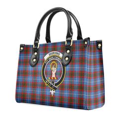 Skirving Tartan Crest Leather Handbag