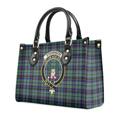 Stevenson Tartan Crest Leather Handbag