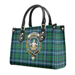 Urquhart Ancient Tartan Crest Leather Handbag