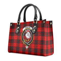 Wemyss Modern Tartan Crest Leather Handbag