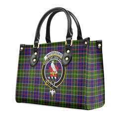 Whitefoord Tartan Crest Leather Handbag