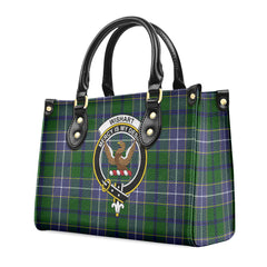 Wishart Hunting Tartan Crest Leather Handbag