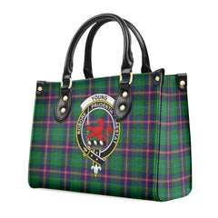 Young Modern Tartan Crest Leather Handbag