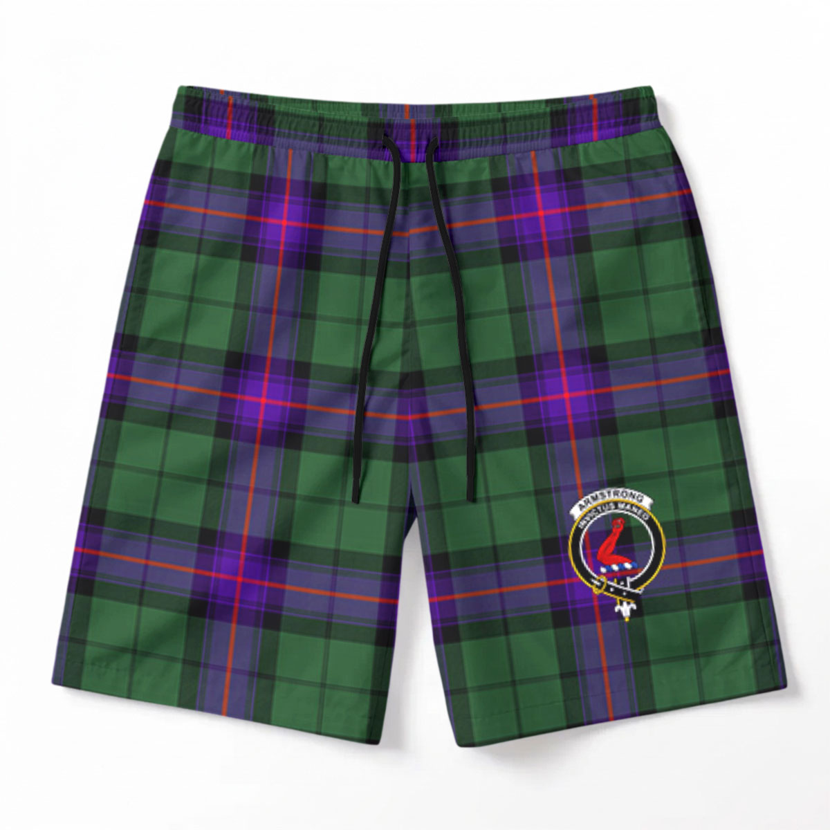 Armstrong Modern Tartan Crest Men's Beach Shorts
