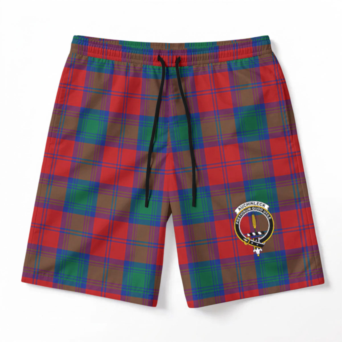 Auchinleck Tartan Crest Men's Beach Shorts