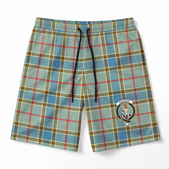 Balfour Blue Tartan Crest Men's Beach Shorts