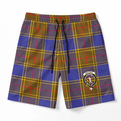 Balfour Modern Tartan Crest Men's Beach Shorts