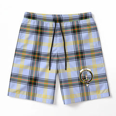 Bell of the Borders Tartan Crest Men's Beach Shorts