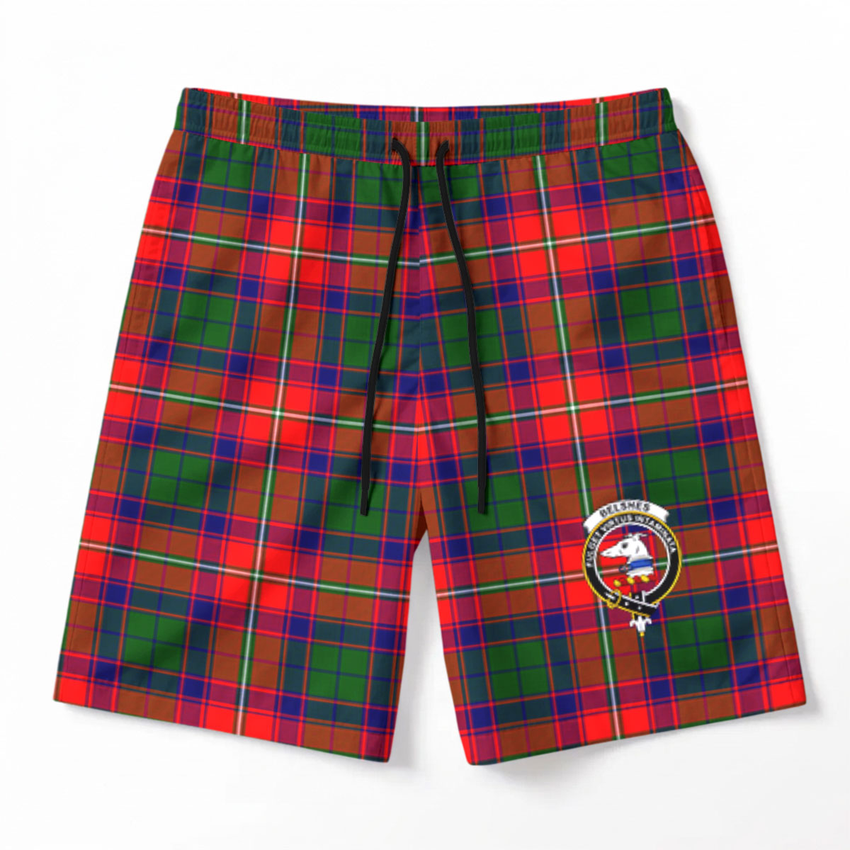 Belshes Tartan Crest Men's Beach Shorts