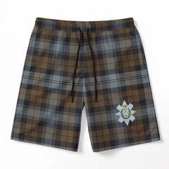 Black Watch Weathered Tartan Crest Men's Beach Shorts