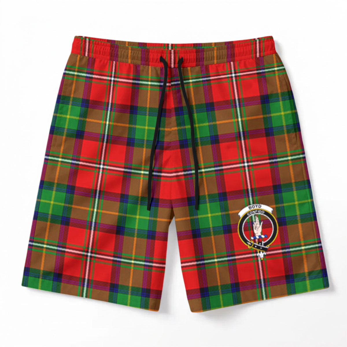 Boyd Modern Tartan Crest Men's Beach Shorts