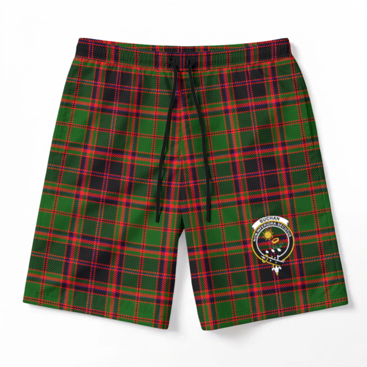 Buchan Modern Tartan Crest Men's Beach Shorts