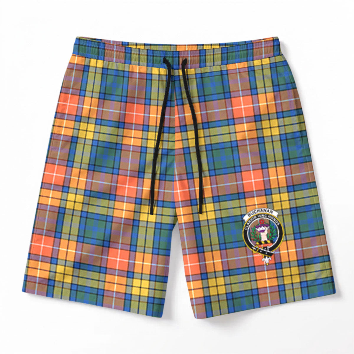 Buchanan Ancient Tartan Crest Men's Beach Shorts