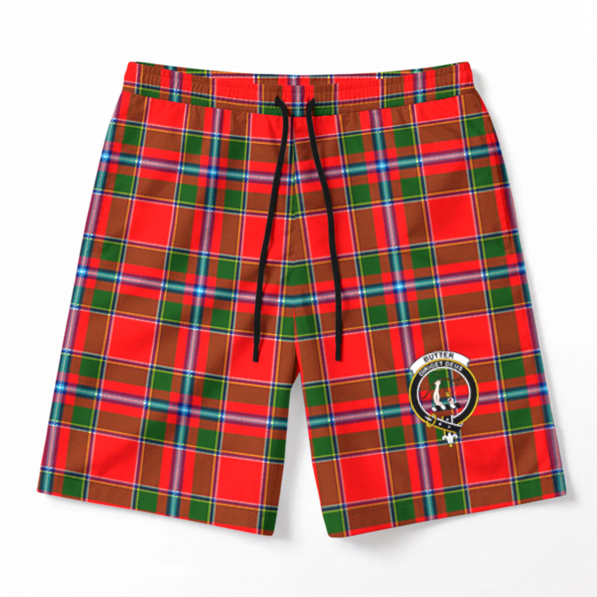 Butter Tartan Crest Men's Beach Shorts