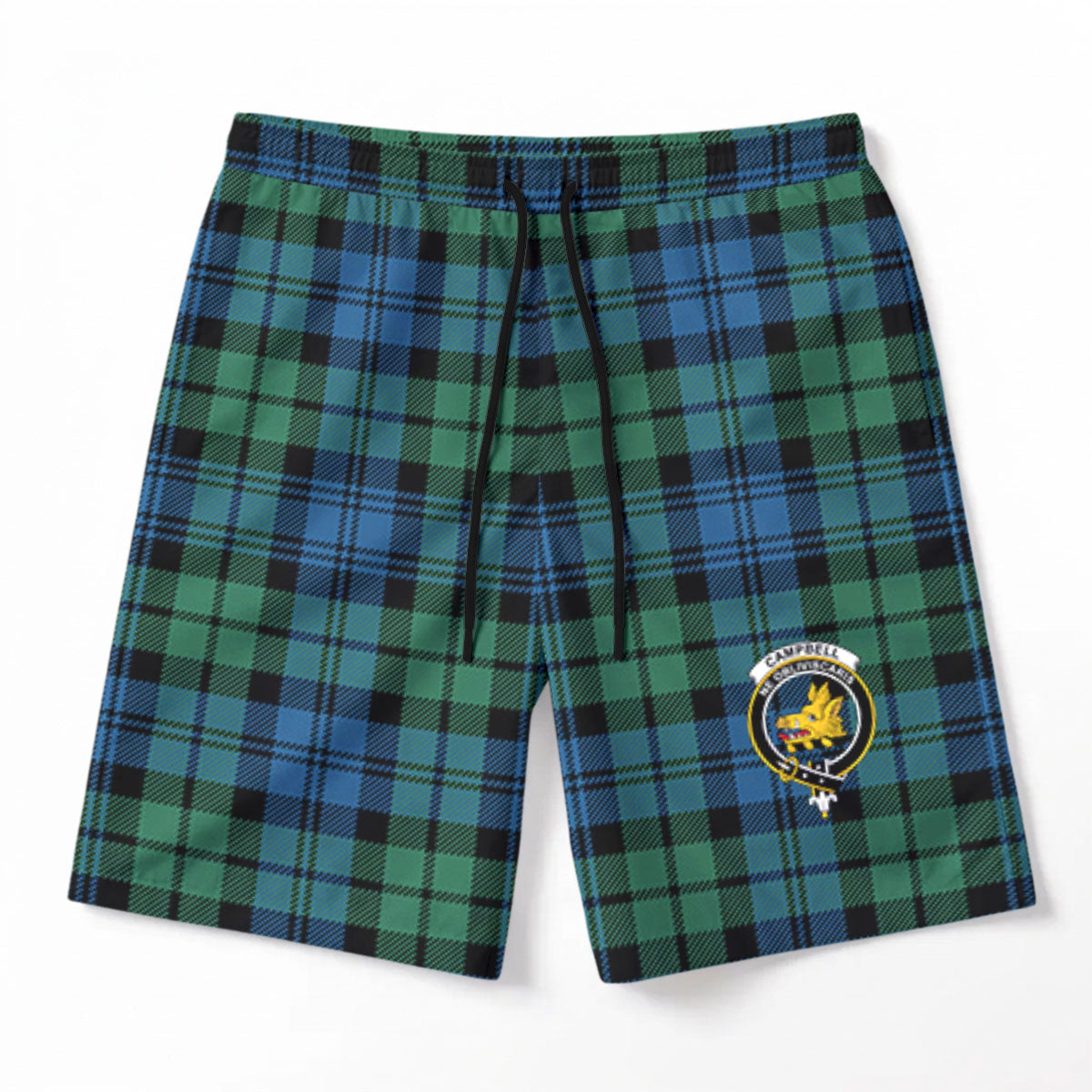 Campbell Ancient 02 Tartan Crest Men's Beach Shorts