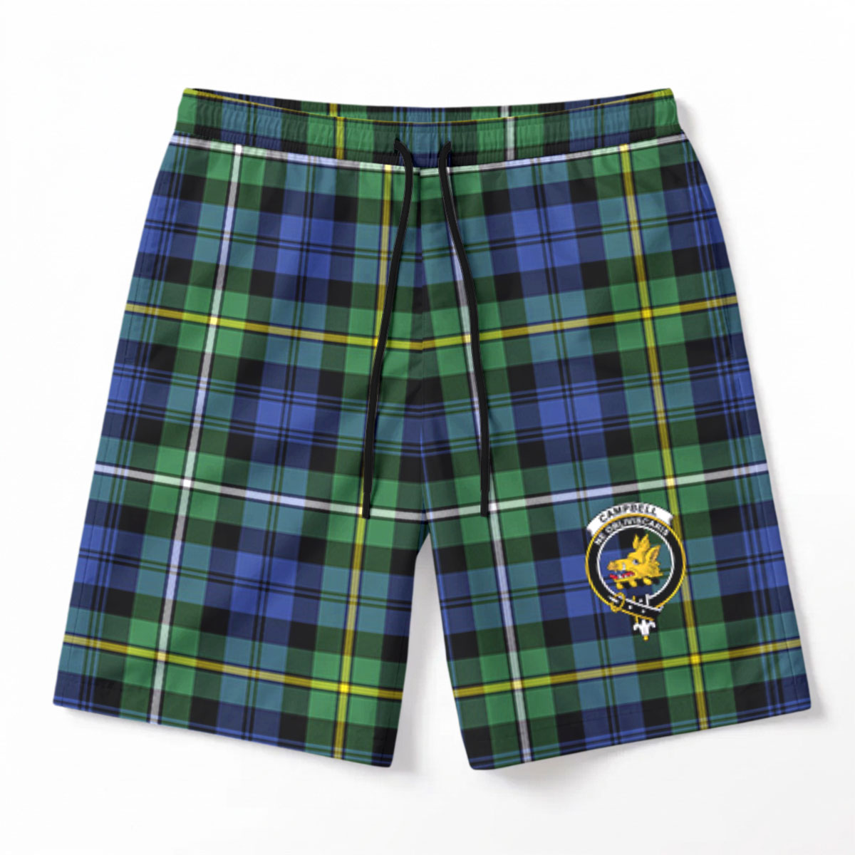 Campbell Argyll Ancient Tartan Crest Men's Beach Shorts