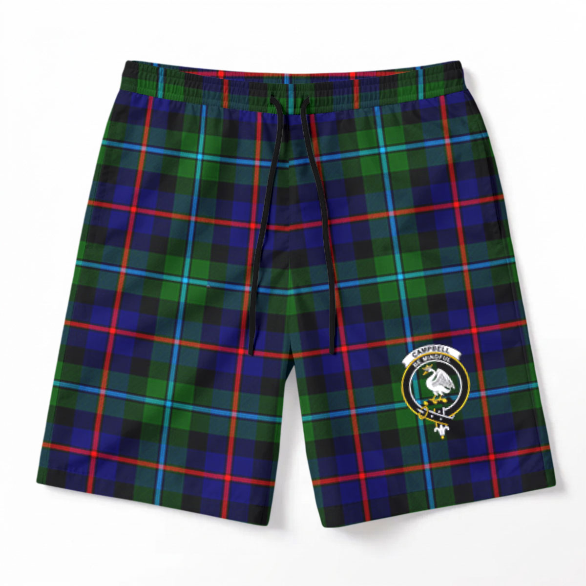 Campbell of Cawdor Modern Tartan Crest Men's Beach Shorts