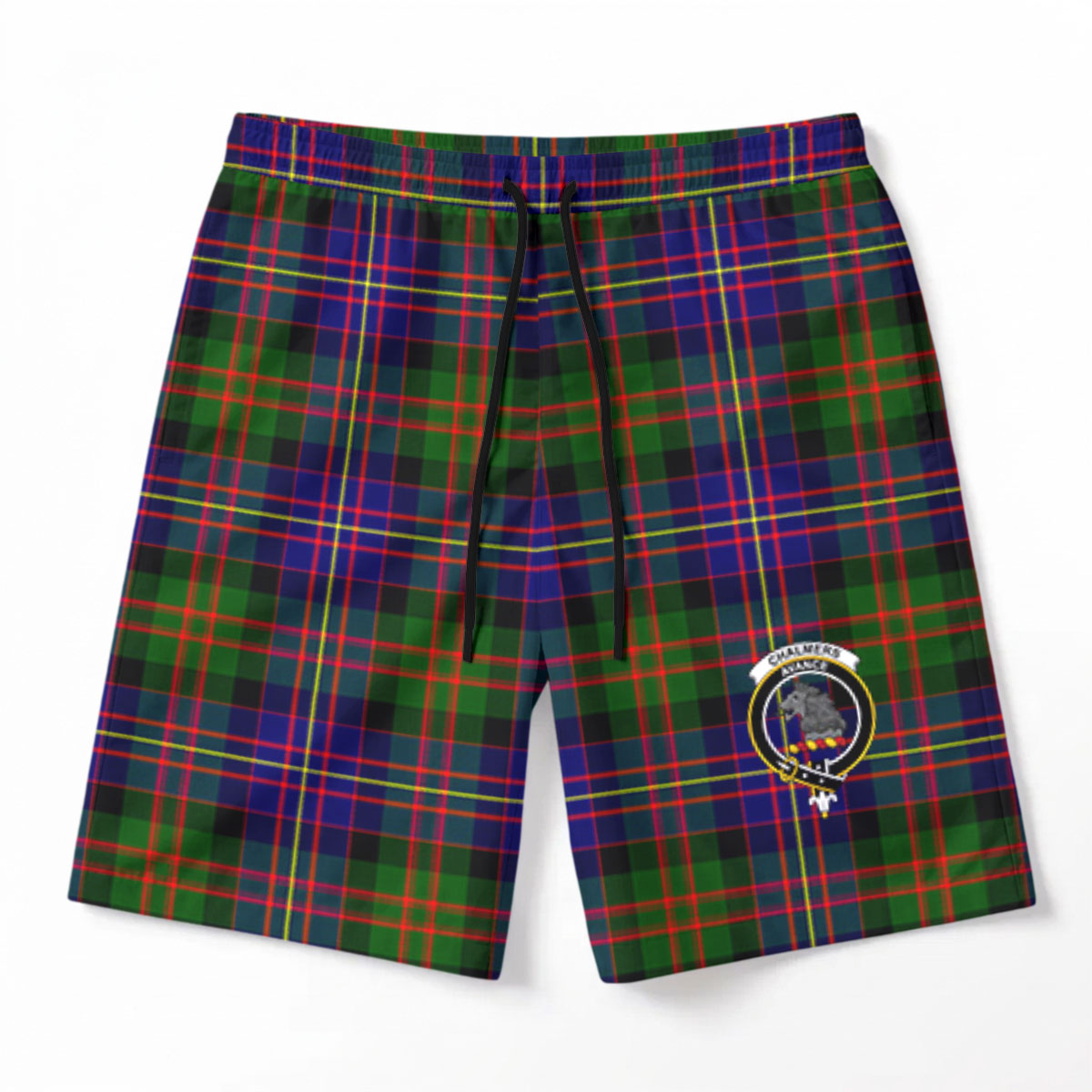 Chalmers Tartan Crest Men's Beach Shorts