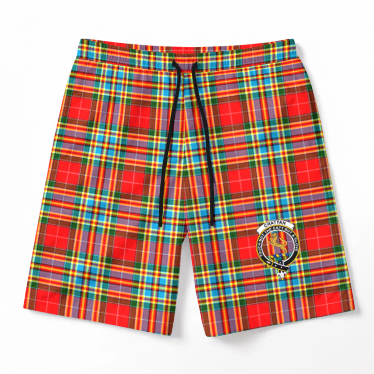 Chattan Tartan Crest Men's Beach Shorts