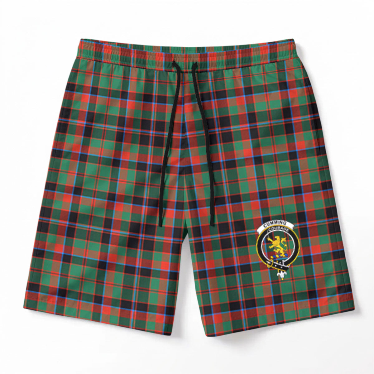 Cumming Hunting Ancient Tartan Crest Men's Beach Shorts