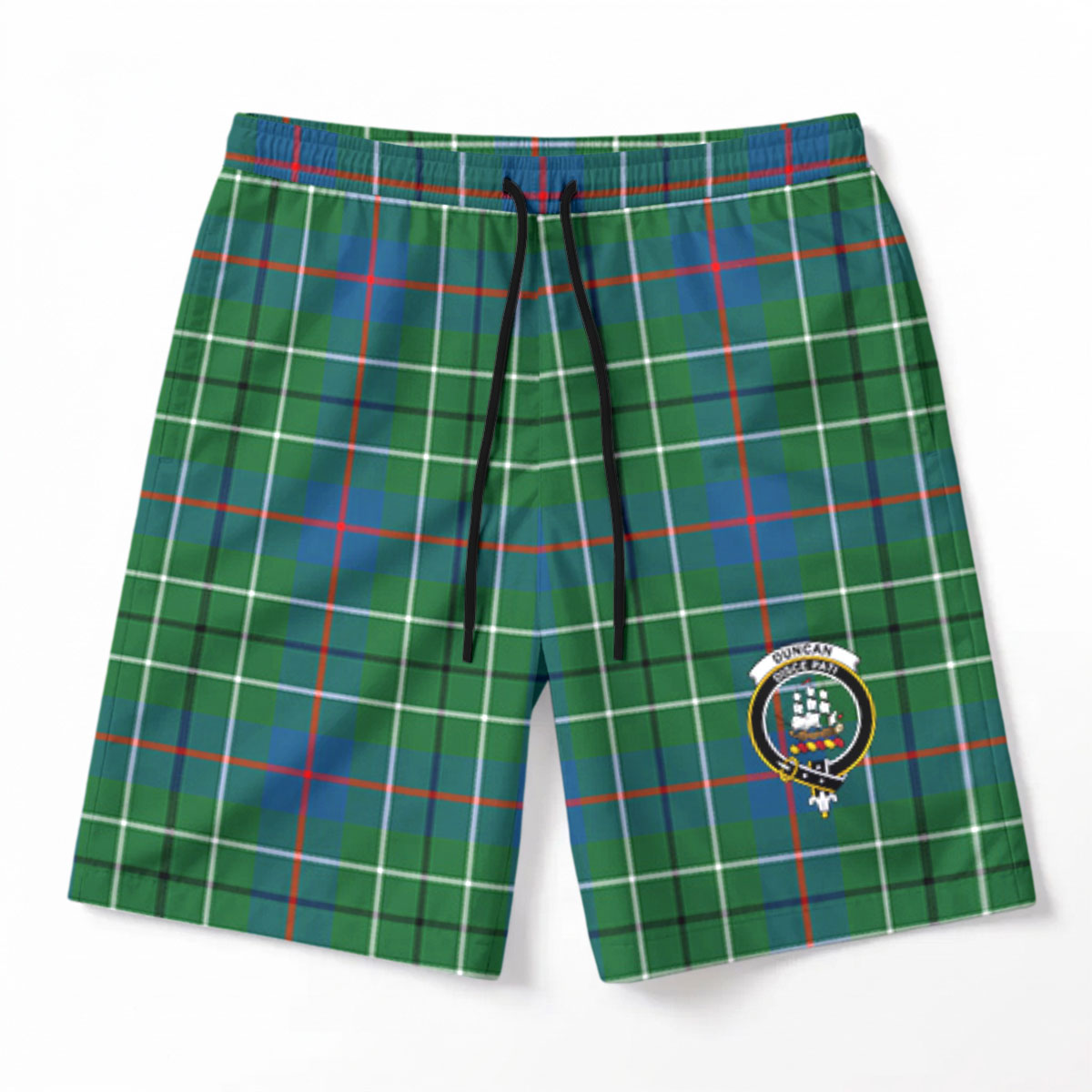 Duncan Ancient Tartan Crest Men's Beach Shorts