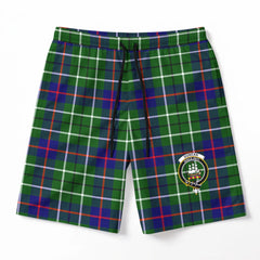 Duncan Modern Tartan Crest Men's Beach Shorts