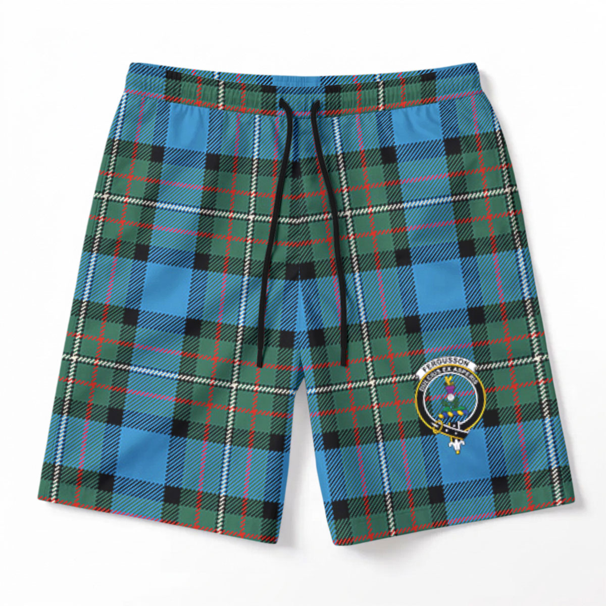Fergusson Ancient Tartan Crest Men's Beach Shorts