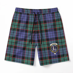 Fletcher Modern Tartan Crest Men's Beach Shorts