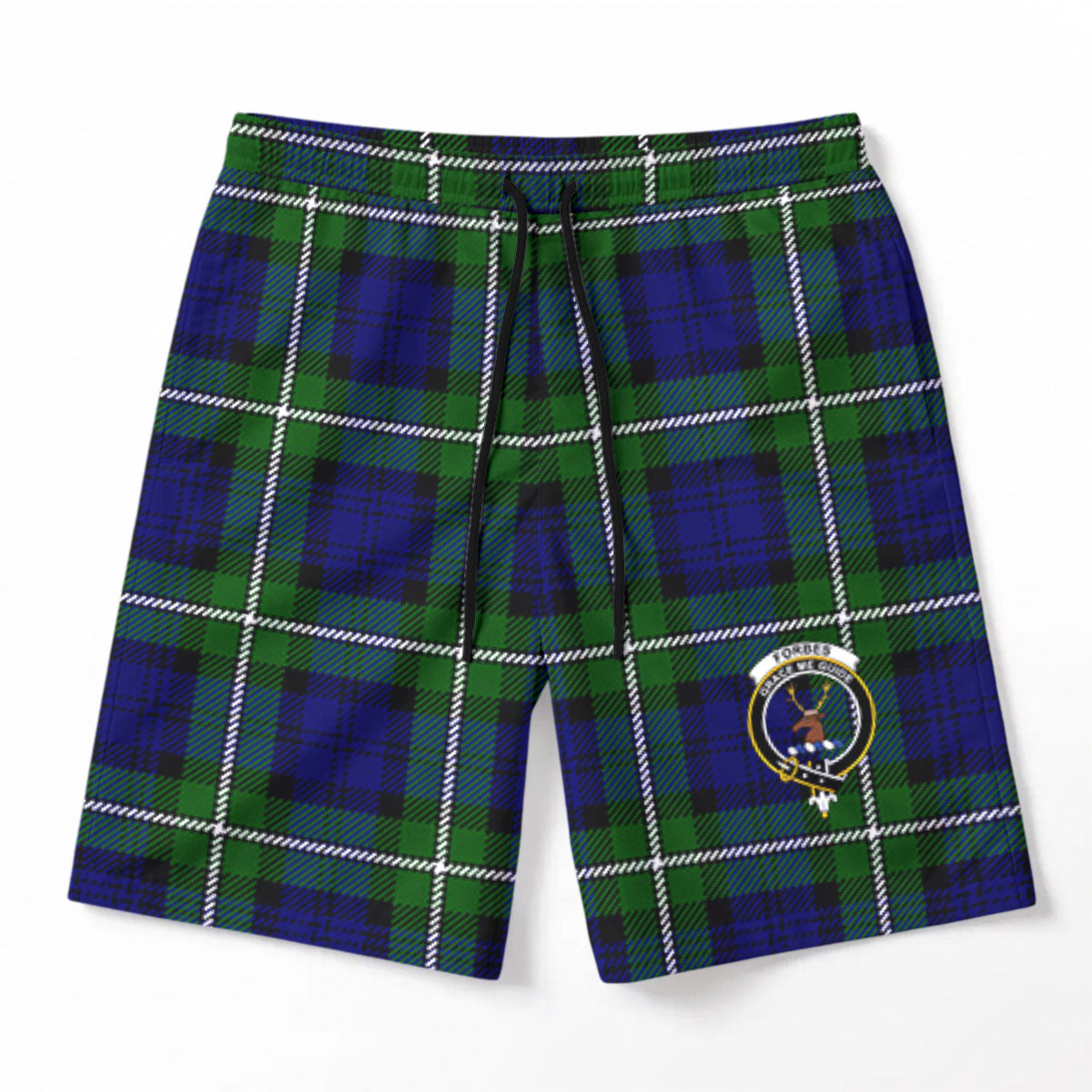 Forbes Modern Tartan Crest Men's Beach Shorts