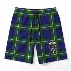 Forbes Modern Tartan Crest Men's Beach Shorts