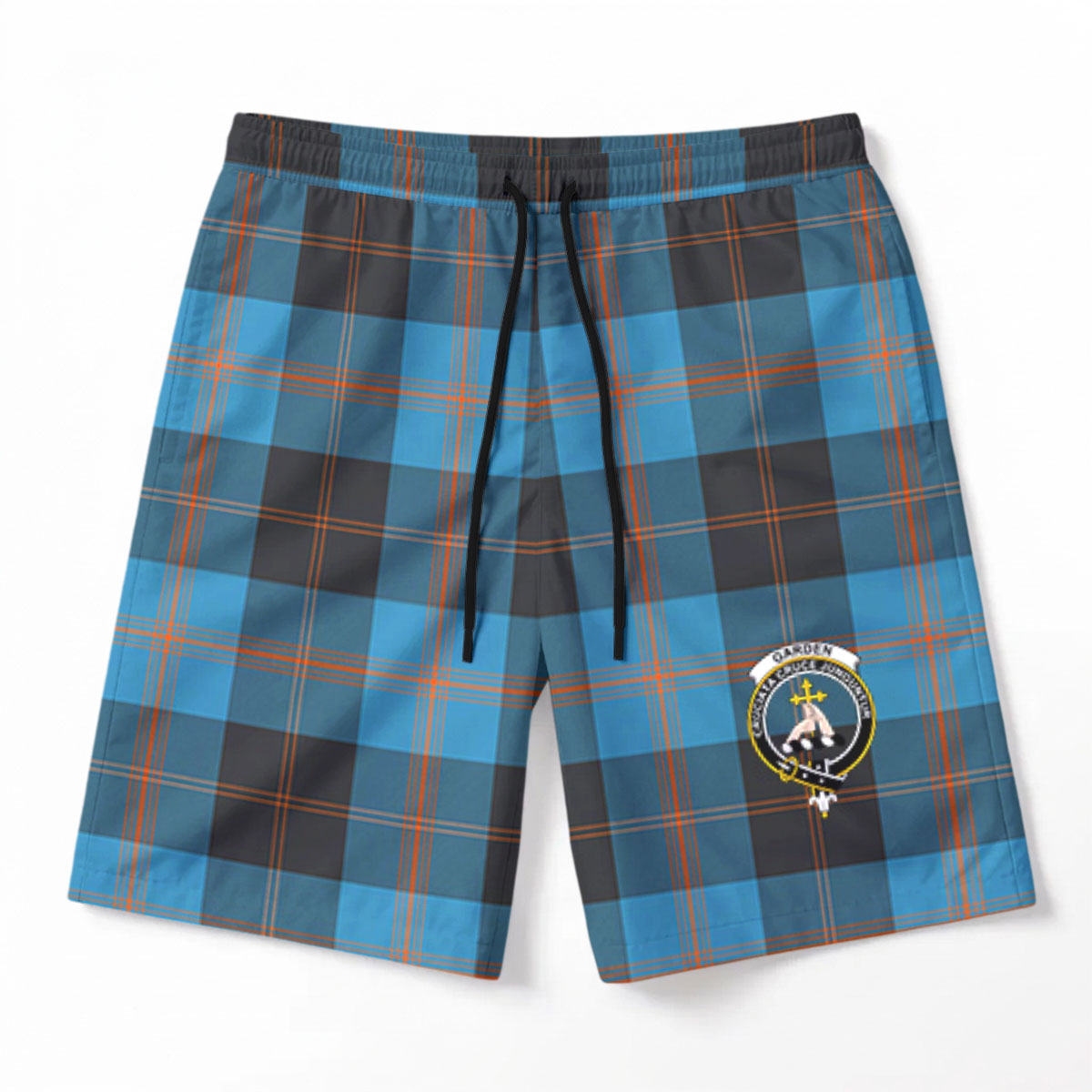 Garden Tartan Crest Men's Beach Shorts