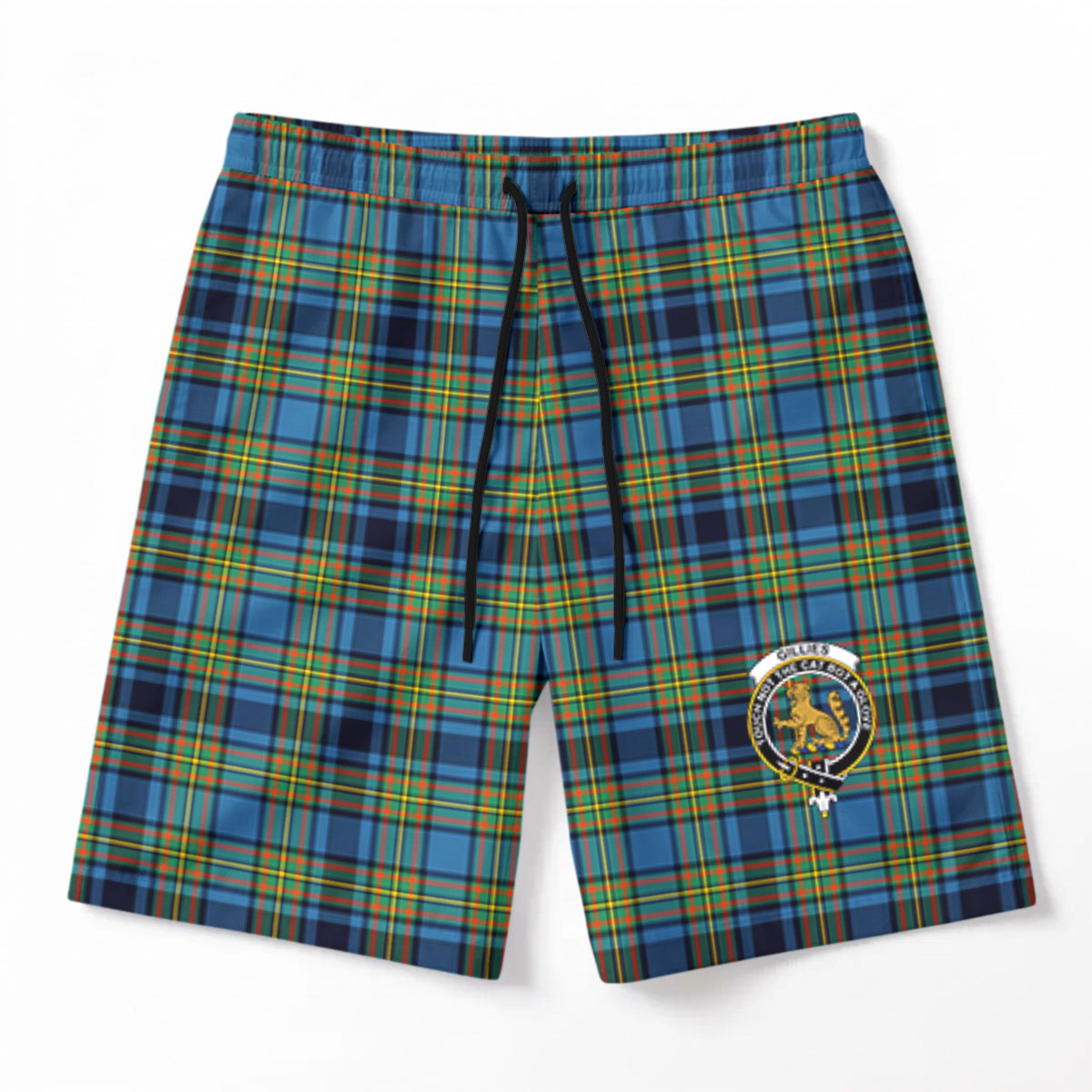 Gillies Ancient Tartan Crest Men's Beach Shorts
