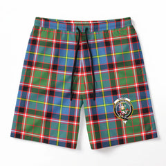 Glass Tartan Crest Men's Beach Shorts