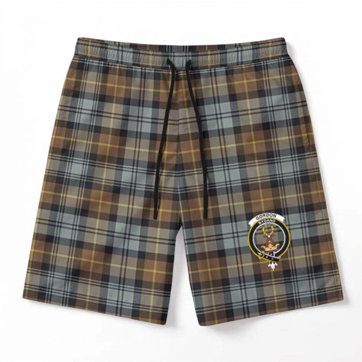 Gordon Weathered Tartan Crest Men's Beach Shorts