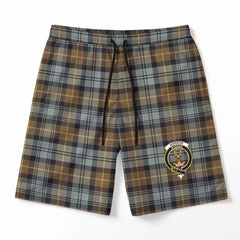 Gordon Weathered Tartan Crest Men's Beach Shorts
