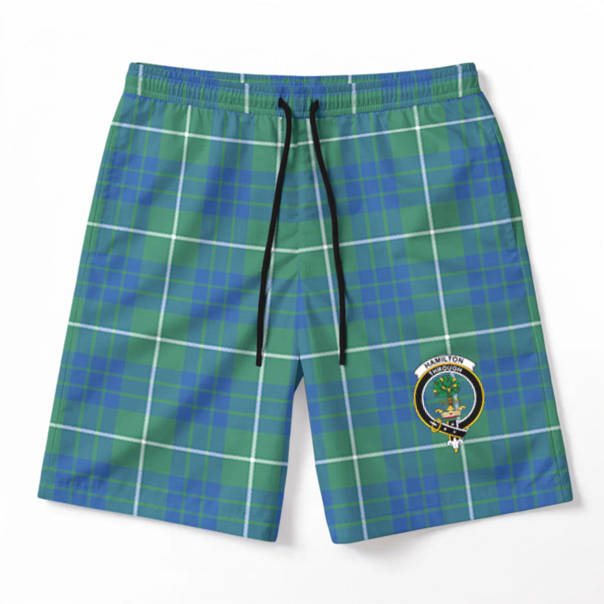 Hamilton Hunting Ancient Tartan Crest Men's Beach Shorts