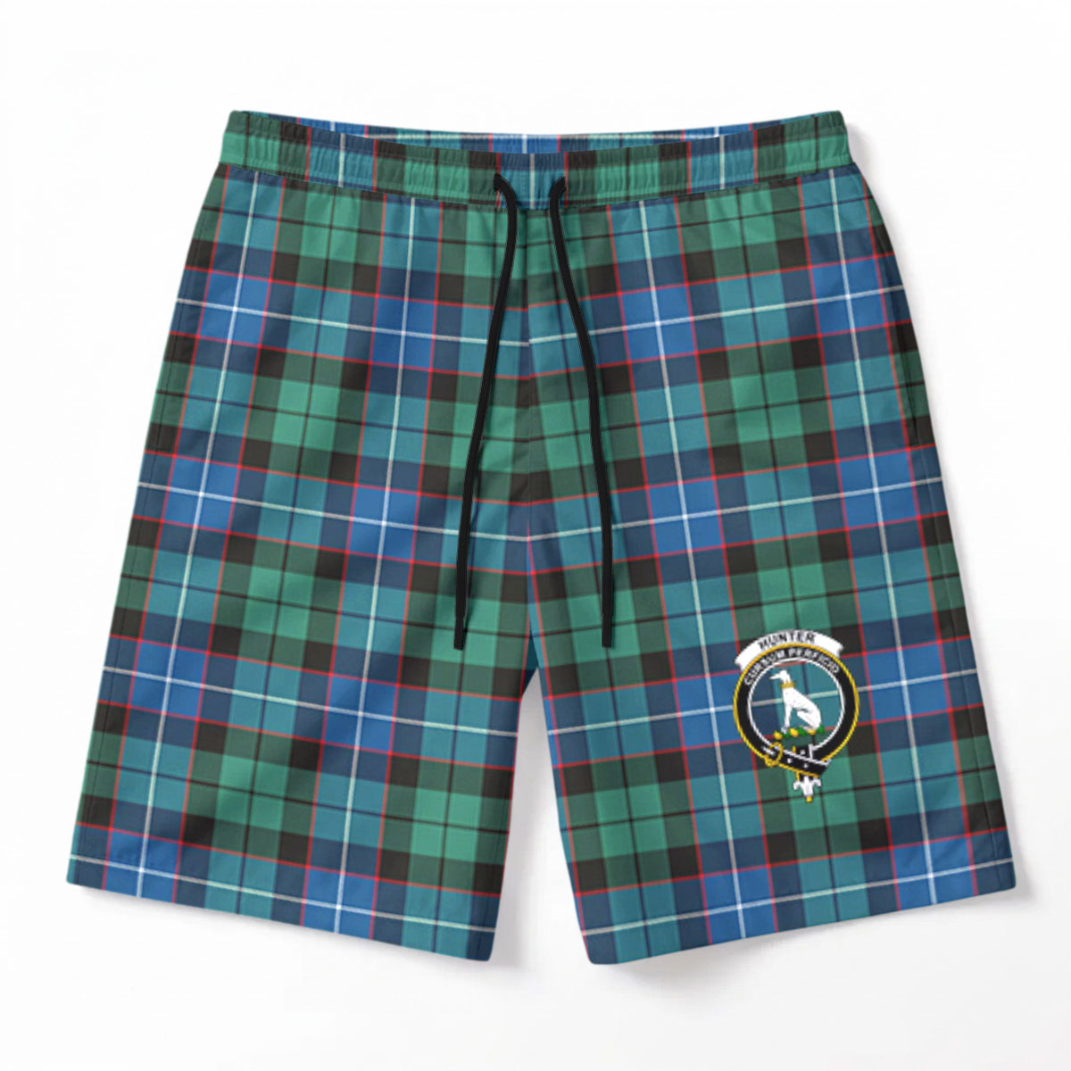 Hunter Ancient Tartan Crest Men's Beach Shorts