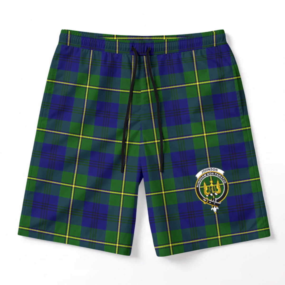 Johnson Modern Tartan Crest Men's Beach Shorts