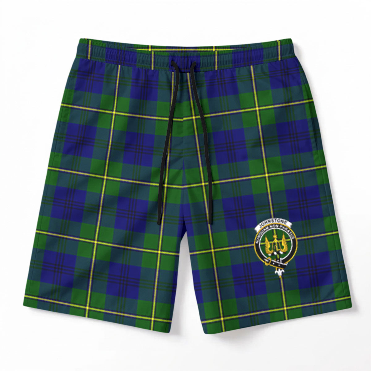 Johnstone Modern Tartan Crest Men's Beach Shorts