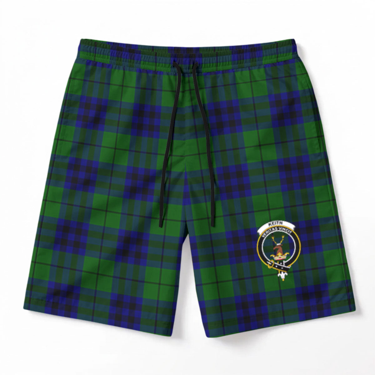Keith Modern Tartan Crest Men's Beach Shorts