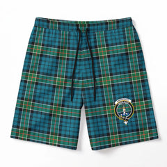 Kirkpatrick Ancient Tartan Crest Men's Beach Shorts