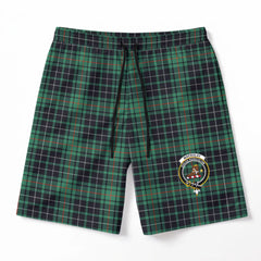 MacAulay Hunting Ancient Tartan Crest Men's Beach Shorts