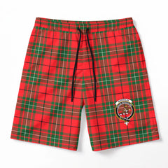 MacAulay Modern Tartan Crest Men's Beach Shorts
