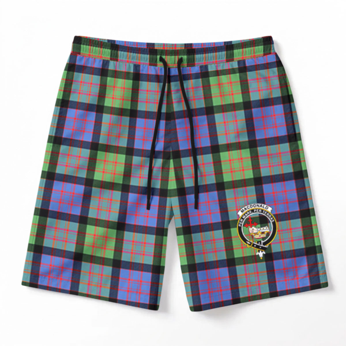 MacDonald Ancient Tartan Crest Men's Beach Shorts