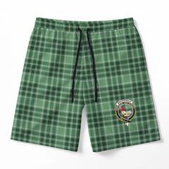MacDonald Lord of the Isles Hunting Tartan Crest Men's Beach Shorts