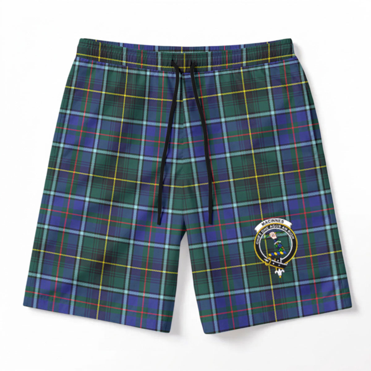 MacInnes Modern Tartan Crest Men's Beach Shorts